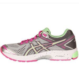 ASICS GT-1000 Womens Athletic Running Shoes Gray w/ Pink & Lime - size 10